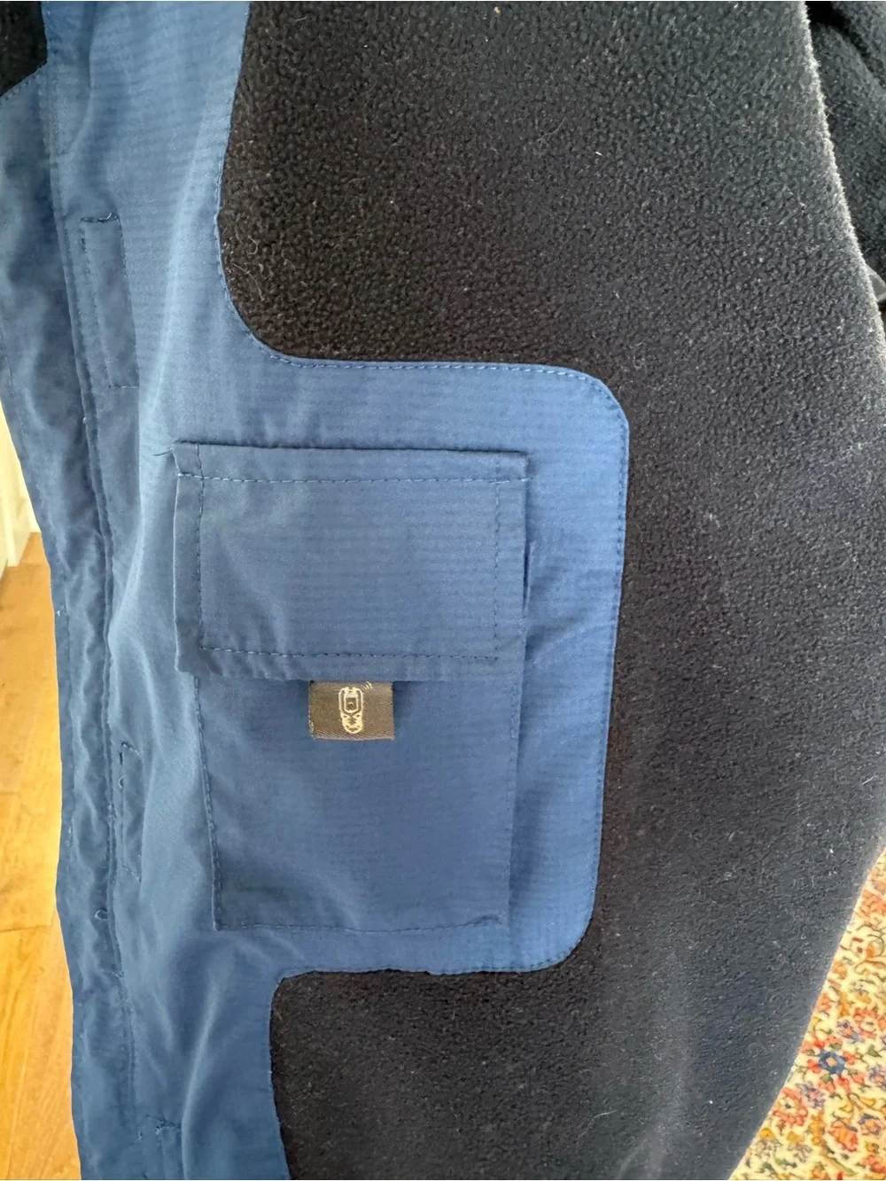 Free Country Blue Insulated Heavy Duty Winter coat Fleece Lined Hidden Hood M